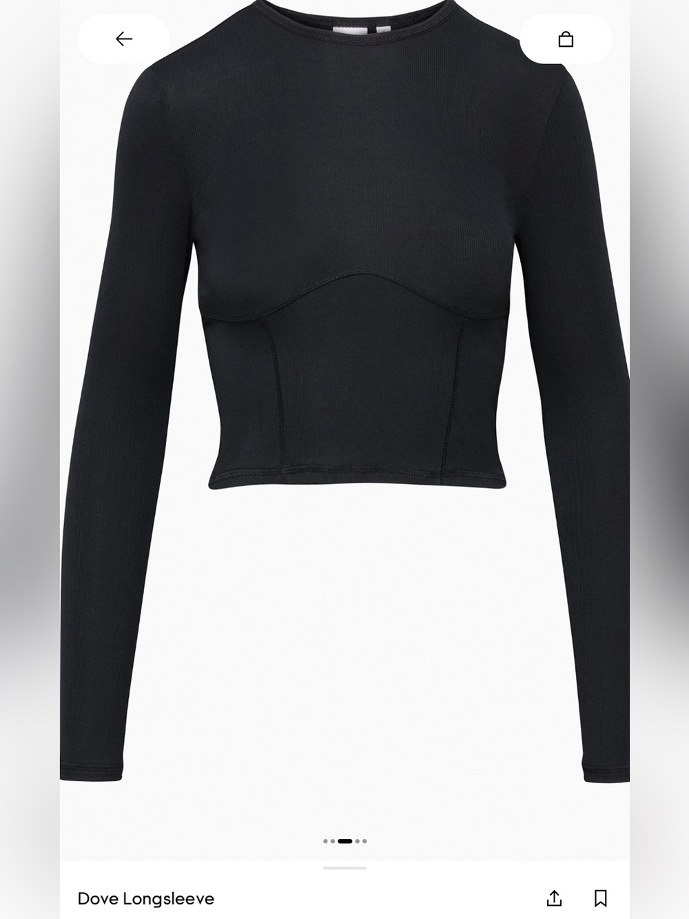 Aritzia Sunday Best Dove Long Sleeve Top - Black